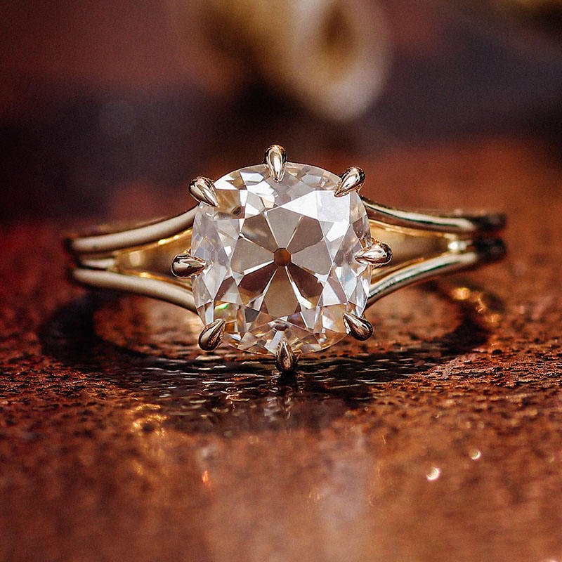 2.3 Ct Cushion Moissanite Engagement Ring