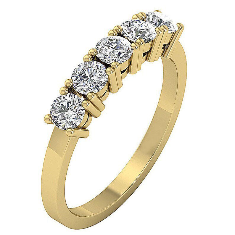 5 Brilliant Round Moissanite Wedding Ring