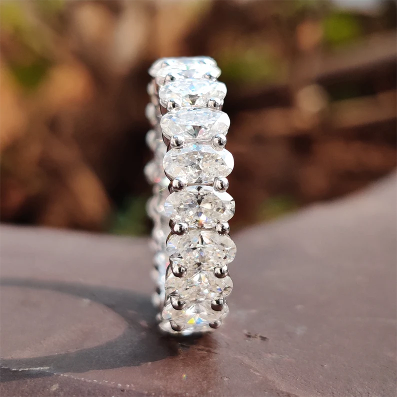 0.20 Ct Moissanite Oval Eternity Band