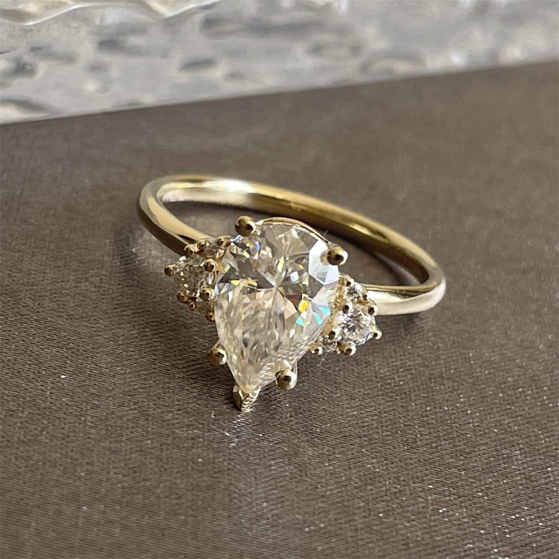 2.08 Ct Pear Moissanite Engagement Ring