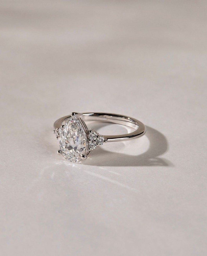 2.04 Ct Pear Moissanite Engagement Ring