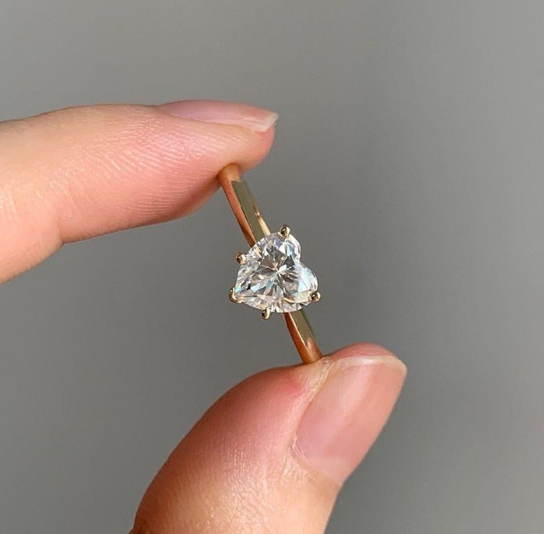 2.0 Ct Heart Moissanite Engagement Ring