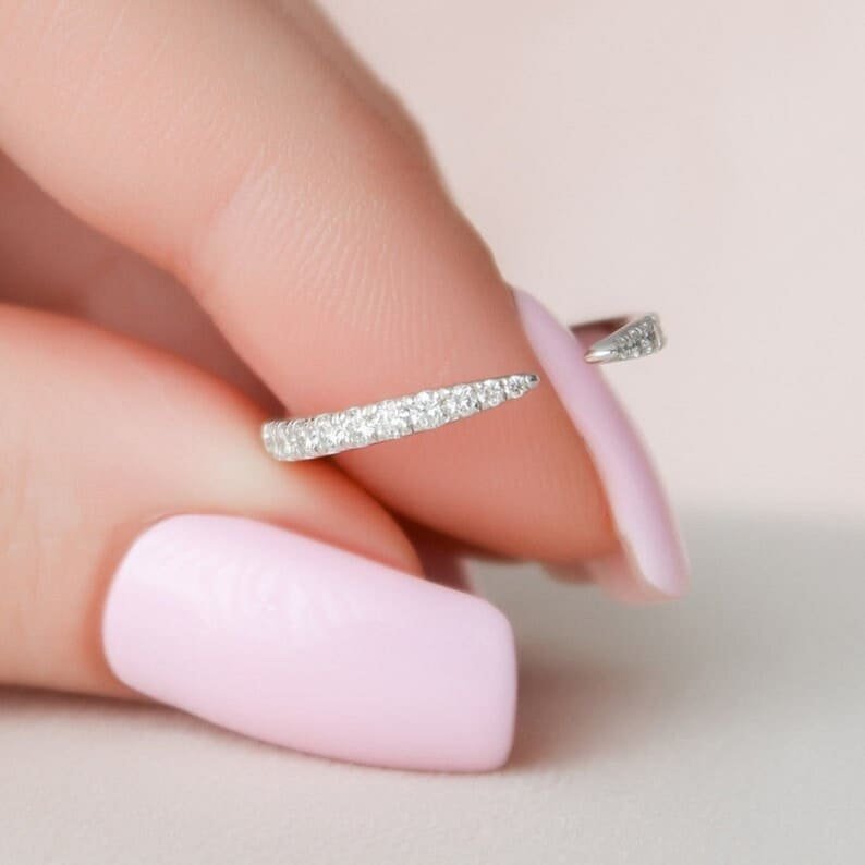 Brilliant Round Moissanite Promise Band