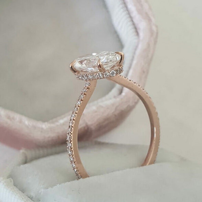 4.0 Marquise Moissanite Engagement Ring