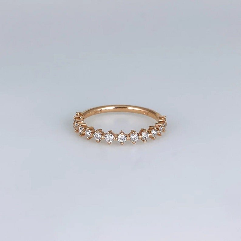 Brilliant Round Moissanite Promise Band