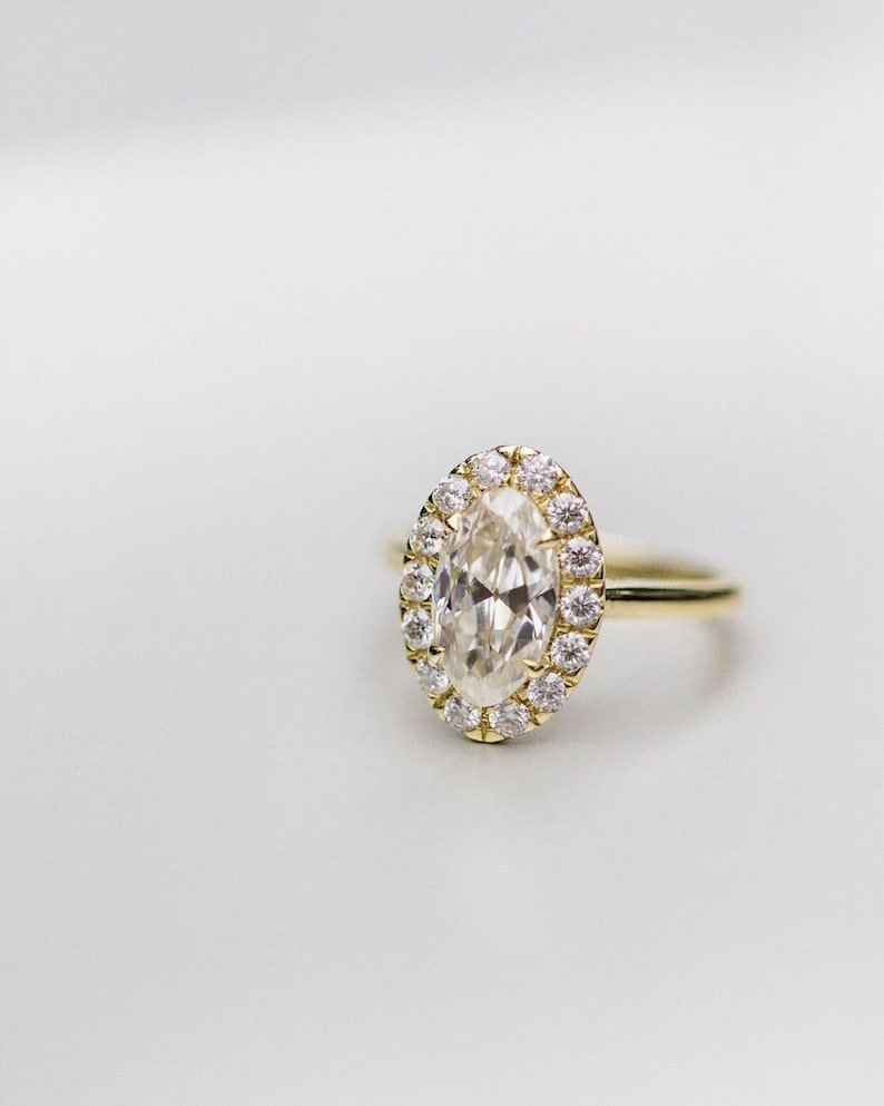 2.03 Ct Oval Moissanite Engagement Ring