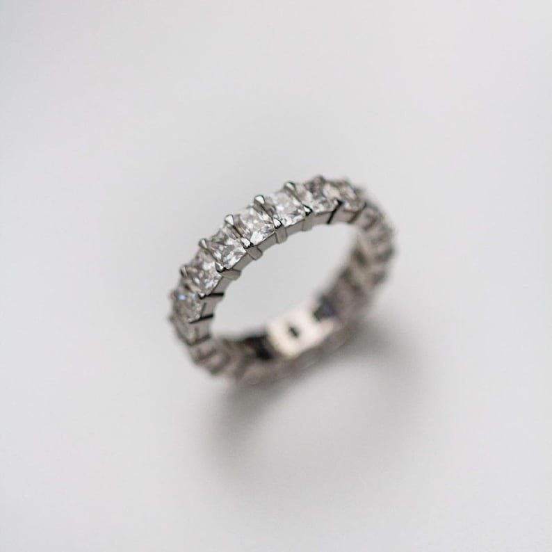 Cushion Moissanite Eternity Band